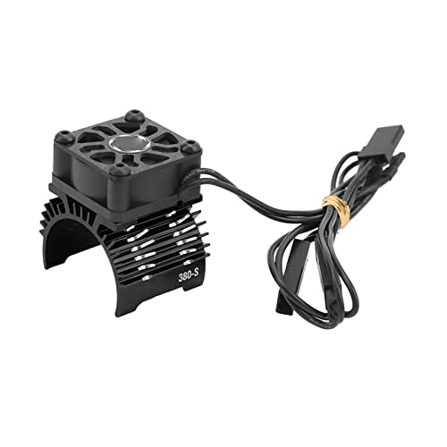 equlup RC -Autokühlventilatoren Aluminiumlegierung RC Motor Kühlkörper mit Kühlventilator 32000 U/min Kühler bürstenlos 380 Motorwärme für 1/8 1/10 RCCAR Truck Crawler (Schwarz) von equlup