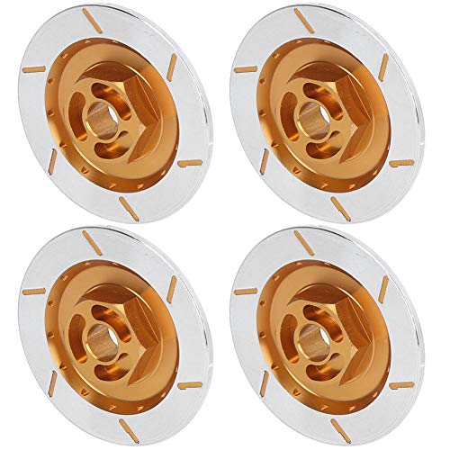 equlup RC -Autorbremsscheibe, Aluminiumlegierung 1/10 High Simulation RC Car Wheel Hubs Adapter Spacer Bremsscheiben -Upgrade -Teile für Hsp94123 Fernbedienungsmodell (Gold) von equlup