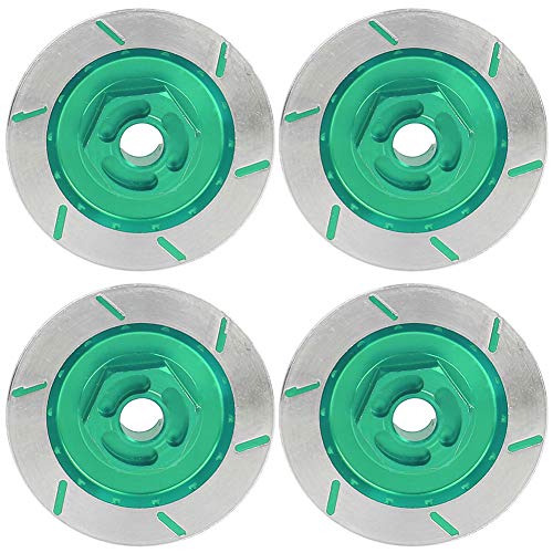 equlup RC -Autorbremsscheibe, Aluminiumlegierung 1/10 High Simulation RC Car Wheel Hubs Adapter Spacer Bremsscheiben -Upgrade -Teile für Hsp94123 Fernbedienungsmodell (Grün) von equlup