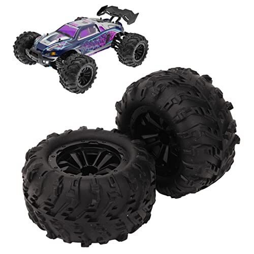 equlup RC -Autorreifen, 2 Stcs 85 mm RC -Autoreifen 47 mm Breite 12mm Beule -Hex -Adapter -Gummi -Autos Ersatzreifen für SCY 16101 16102 1/16 RC -Autos von equlup