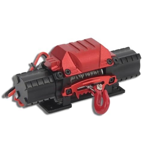 equlup RC-Autowinde, 10 kg, ziehende Gorce-Fernbedienung, Simulation, Zugspielzeug, Modellwinde, Aluminiumlegierung, hohe Simulation, RC-Auto, Doppelmotorwinde mit 270 mm Draht für (Schwarz) von equlup