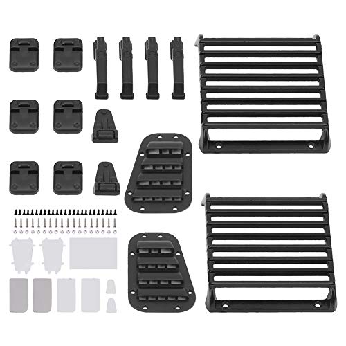 equlup RC Car Decoration, 1/10 Crawler Truck Frontlampe Wache Ansauggitter -Tür Motorabdeckung Verteidiger Frontlampe für 1/10 RC Crawler von equlup