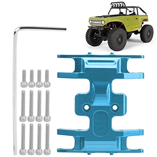 equlup RC -Chassis -Montierungsplatte, 1,4x1.2x0.4 in Aluminium RC Car Skid Plate Getriebe Getriebehalter für axiale SCX24 900811/24 Fernbedienungsmodell (Blau) von equlup