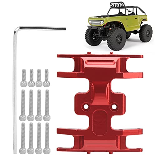 equlup RC -Chassis -Montierungsplatte, 1,4x1.2x0.4 in Aluminium RC Car Skid Plate Getriebe Getriebehalter für axiale SCX24 900811/24 Fernbedienungsmodell (Rot) von equlup