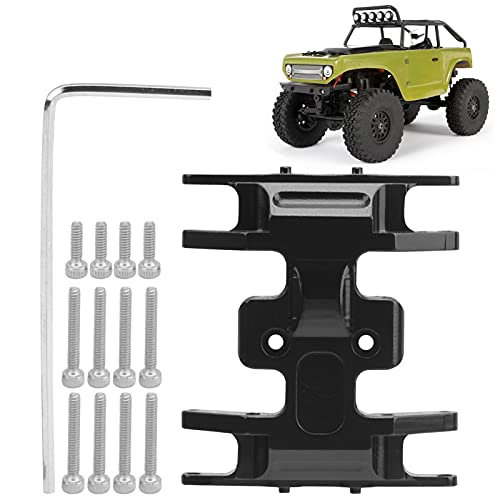 equlup RC -Chassis -Montierungsplatte, 1,4x1.2x0.4 in Aluminium RC Car Skid Plate Getriebe Getriebehalter für axiale SCX24 900811/24 Fernbedienungsmodell (Schwarz) von equlup
