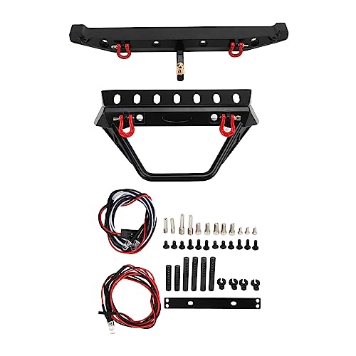 equlup RC Crawler vorderen Heckstoßstange mit Schlepptauhaken Winch -LED -Leuchten für Axial SCX10 90046 SCX10 III AXI03007 AXI03003 5‑11V von equlup