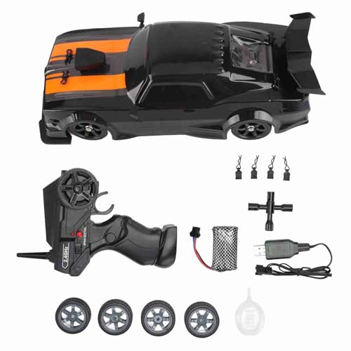 equlup RC Drift Car, 4 Wheel Drive RC Drift Car 16A04 1/16 RC Drift Car Simulated with LED Light RC Car Toy Over 6 Entertainment for Girls Kids Gift von equlup