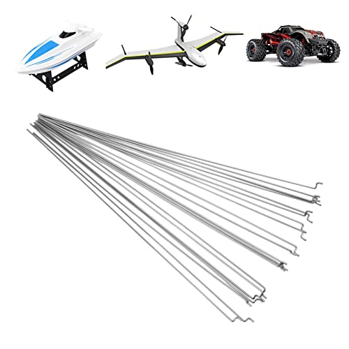 equlup RC -Druckstangen, 100pcs 200x1,2 mm hohe Härte Stahl -Pushrods -Stecker Z Pull -Druckstangen Bindung Ersatz für RC -Autoboot -Flugzeug -Hubschrauber -Aufstieg Teile von equlup