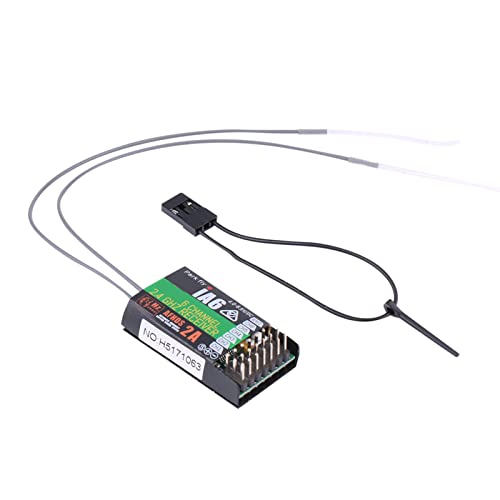 equlup RC -Empfänger, 4x2x1.3cm 2,4 GHz GFSK 6Ch Fernbedienung 6 Kanäle RC -Empfänger mit 15 cm/5,9 -Zoll Antenne für FlyskyFSIA6 FSI6 RC Auto Boot von equlup