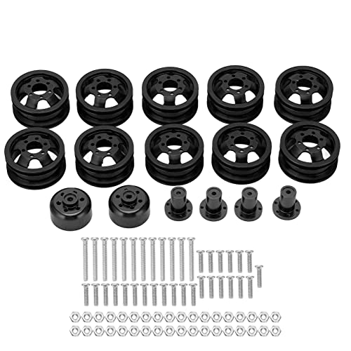 equlup RC -Fahrzeugrad -Hubs Aluminiumlegierung Metallrad -Hub für WPL B24 B36 1/16 6WD Tracked Vehicle Wheel Rimshub (Schwarz) von equlup