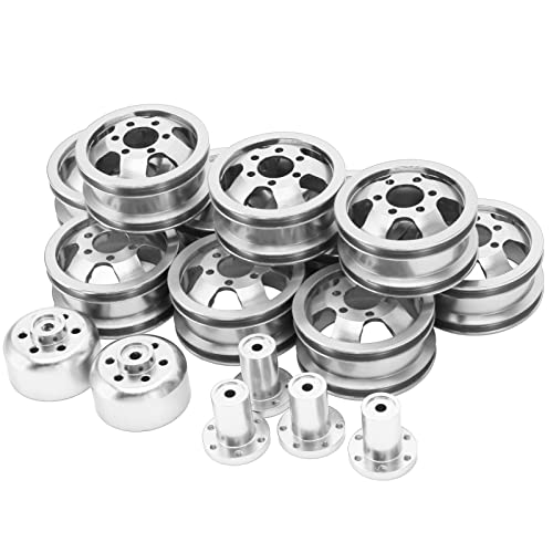 equlup RC -Fahrzeugrad -Hubs Aluminiumlegierung Metallrad -Hub für WPL B24 B36 1/16 6WD Tracked Vehicle Wheel Rimshub (Silber) von equlup