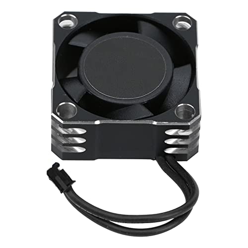 equlup RC -Kühllüfter, Aluminium ESC -Kühlkühlungslüfter 32000 U/min elektronischer Geschwindigkeit Controller Kühler für 1/8 1/10 RC -Auto Skalier (Schwarz Silber) von equlup