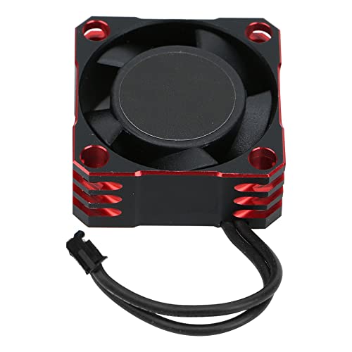 equlup RC -Kühllüfter, Aluminium ESC -Kühlkühlungslüfter 32000 U/min elektronischer Geschwindigkeit Controller Kühler für 1/8 1/10 RC -Auto Skalier (Schwarz rot) von equlup