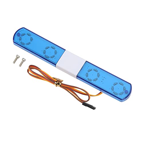 equlup RC Police Light, 5.7x0.9x0.5in 4,8-6 V Ultra Bright RC Simulationslampe LED-Polizeiblitzlicht für 1/8 1/10 AXIAL SCX10 RC CAR (Blau) von equlup
