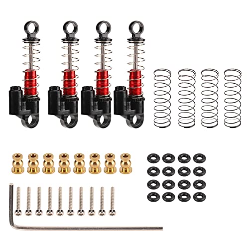 equlup RC-Stoßdämpfer, 4 Stück, 37,5 mm, Aluminiumlegierung, RC-Stoßdämpfer vorne und hinten, Unterdruck-Stoßdämpfer, Tele-Dämpfer mit Gewinde für Axial 1/24 SCX24 RC-Auto von equlup