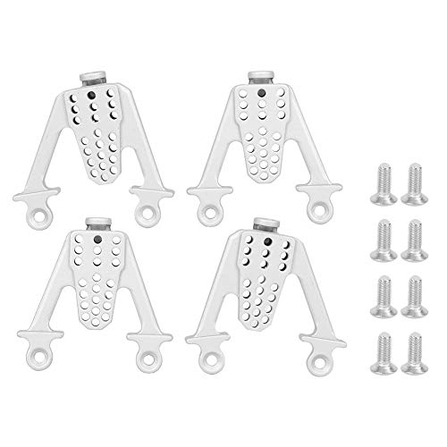 equlup RC -Stoßdämpfer, 4pcs 50x14mm Metall RC -Auto Stoßdämpfer Dämpfer Türten Höhle Winkelständer -Montierung Accessoire für SCX10 1/10 Auto (Silber) von equlup
