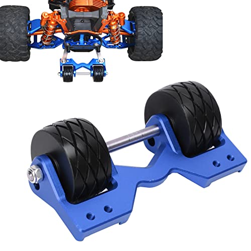 equlup RC Wheelie Bar Räders, verstellbare Aluminiumlegierung RC Car Heads Up Wheel Vorderes Stand Up Wheel für TraxxasMAXX 1/10 RC Car Upgrades Zubehör (Blau) von equlup