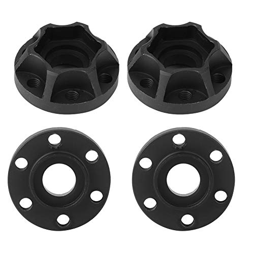 equlup Rad Hex Hub, 4pcs RC Autoradadapter schwarzer Aluminium -Leichtmetall -Rad -Hub -Hub -Hub -Upgrades für SCX10 1/10 RC Crawler 1,9 -Zoll 2,2 -Zoll -Rad (11mm) von equlup