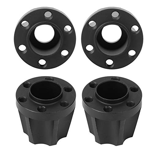 equlup Rad Hex Hub, 4pcs RC Autoradadapter schwarzer Aluminium -Leichtmetall -Rad -Hub -Hub -Hub -Upgrades für SCX10 1/10 RC Crawler 1,9 -Zoll 2,2 -Zoll -Rad (20 mm) von equlup