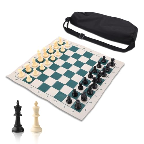 PVC-Turnierschachspiel, Reiseschachspiel 34 x 34 cm/13,4 x 13,4 Zoll Tragbares Schachbrettspiel mit tragbarer Schachmatte und Schachfiguren für Partys, Camping im Freien, Hotellobby oder Reisen PVC-Turnierschachspiel, Reiseschachspiel 34 x 34 cm/13,4 x 13,4 Zoll Tragbares Schachbrettspiel mit tragbarer Schachmatte und Schachfiguren für Partys, Camping im Freien, Hotellobby oder Reisen von equlup