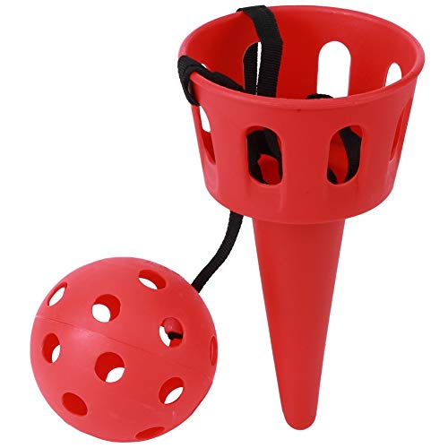 equlup Scoop Toss Set, 1 Set Buntes Koordinationstrainingsset für Kinder, Sport-Wurf- und Fangballspiel-Set für Outdoor- und Indoor-Spielaktivitäten (Red) von equlup
