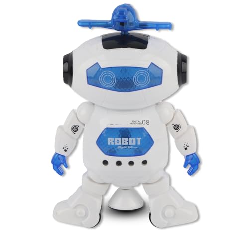 equlup Tanzt humanoides Roboterspielzeug, musikalischer Walking -Tanz -Roboter 360 ° Rotatable Lighting Kleinkinder Begleitspielzeug für lustige Bildung von equlup