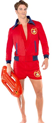 erdbeerloft - Herren Karnevalskomplettkostüm Baywatch Lifeguard, M, Rot von erdbeerloft