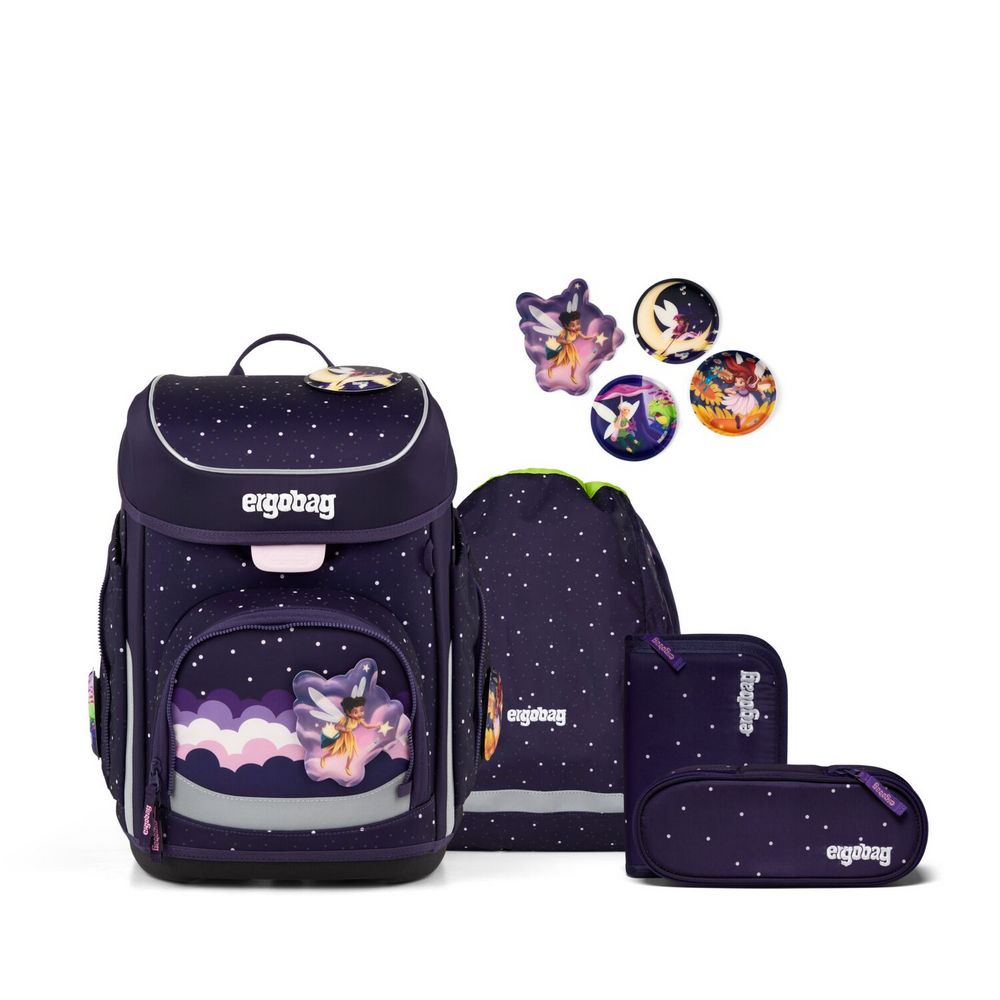 ergobag cubo Schulranzen Set SternguckBär 5tlg. - Reflex Edition von ergobag