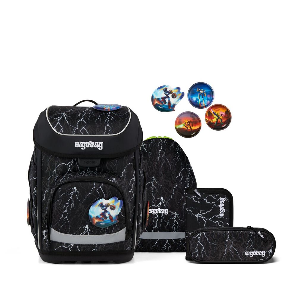 ergobag cubo Schulranzen Set Super ReflektBär 5tlg. - Reflex Edition von ergobag