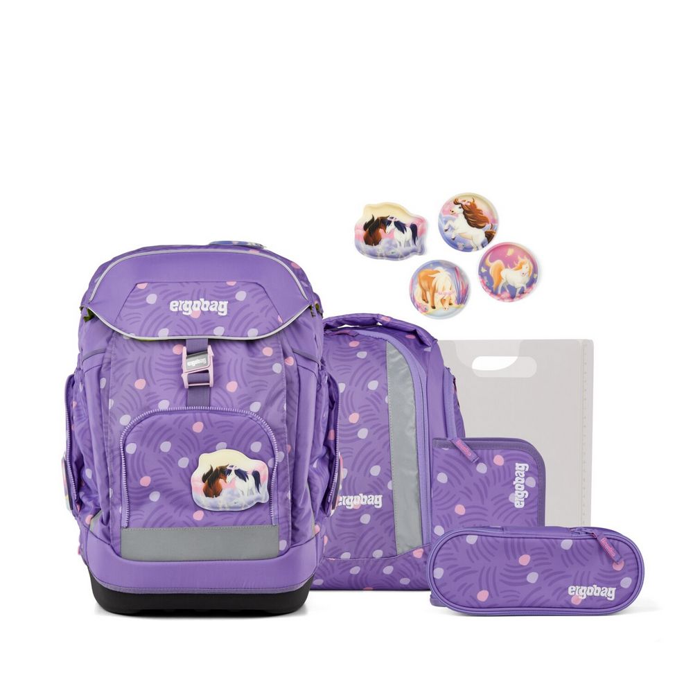 ergobag maxi Schulranzen Set PonyBäradies 6tlg. von ergobag