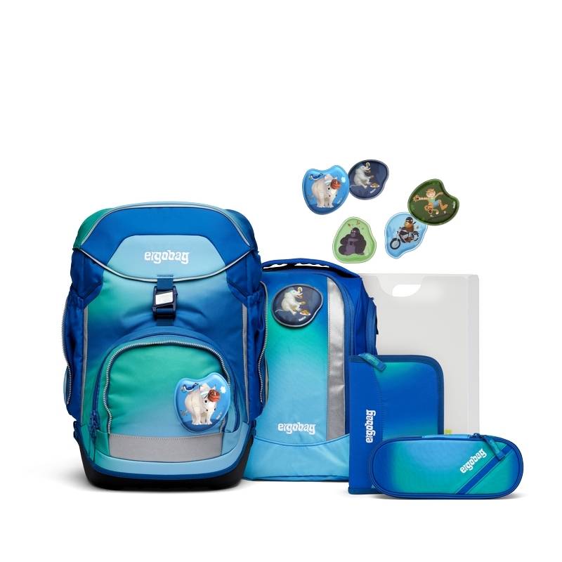 ergobag pack Schulranzen Set DschungelfieBär 6tlg. - Colour-Splash-Edition von ergobag