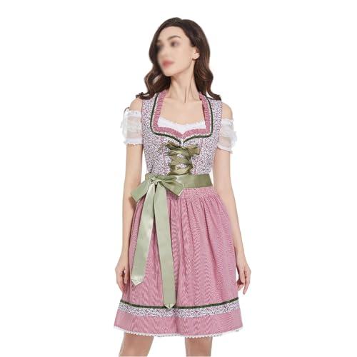 Authentisches Oktoberfest-Kostümset for Damen, Bierjungfernkleid mit Schürze, Bluse, traditionelles ethnisches deutsches Party-Outfit(M) von esmen