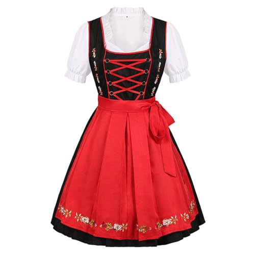 Oktoberfest-Kostüm for Damen, deutsches Bierjungfrauenkleid mit Schürze, Bierrock, europäisches Fantasy-Theater-Outfit(Small) von esmen