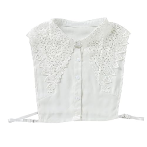 Süßer, langer, spitzer Stehkragen aus Spitze, abnehmbarer Chiffonkragen for Damen for Pullover, vielseitige Spitzendekoration von esmen