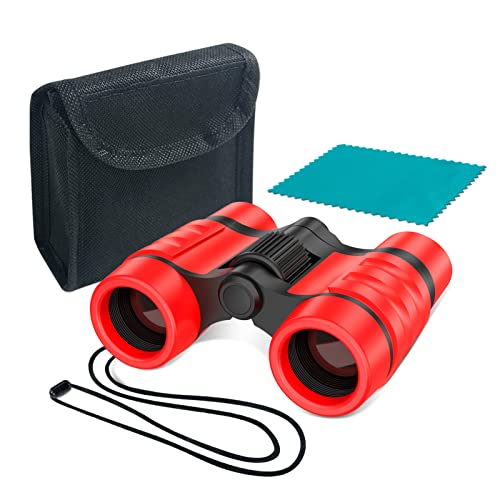 Fernglas für Kinder, Spielzeug, Geschenke für Kinder ab 3, 4, 5, 6, 7 und älter, Jungen, Mädchen, Outdoor-Spielzeug für Sport und Spielen im Freien, Vogelbeobachtung(Rot) von essenson