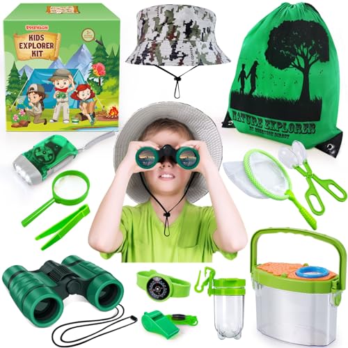 essenson Forscherset für Kinder - Fernglas für Kinder, Entdecker Set Outdoor Spielzeug Kinder für Camping, Naturerkundungen und Abenteuer essenson Forscherset für Kinder - Fernglas für Kinder, Entdecker Set Outdoor Spielzeug Kinder für Camping, Naturerkundungen und Abenteuer von essenson
