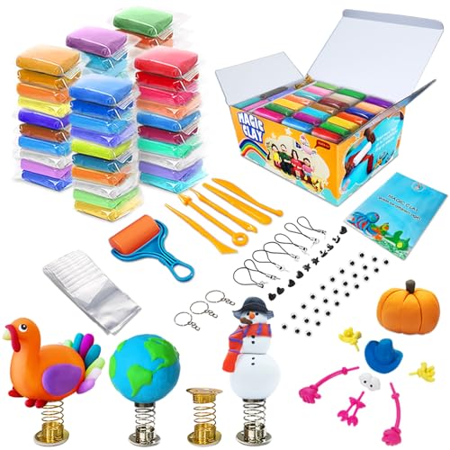 essenson Modelliermasse Kit - 50 Farben Lufttrockener Magischer Knete für Kinder, DIY Formton mit werkzeugen, Tierisches Zubehör, Kunsthandwerk Geschenk für Jungen und Mädchen im Alter von 6+ Jahren essenson Modelliermasse Kit - 50 Farben Lufttrockener Magischer Knete für Kinder, DIY Formton mit werkzeugen, Tierisches Zubehör, Kunsthandwerk Geschenk für Jungen und Mädchen im Alter von 6+ Jahren von essenson