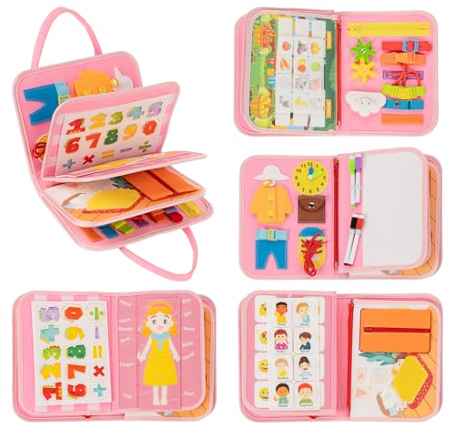 estcoo Busy Board, Quiet Book aus Filz Montessori Spielzeug und Interaktives Activity Board Spielzeug für 1 2 3 4 Jahre, Montessori Busy Board für Reisen im Auto, Zug oder Flugzeug estcoo Busy Board, Quiet Book aus Filz Montessori Spielzeug und Interaktives Activity Board Spielzeug für 1 2 3 4 Jahre, Montessori Busy Board für Reisen im Auto, Zug oder Flugzeug von estcoo