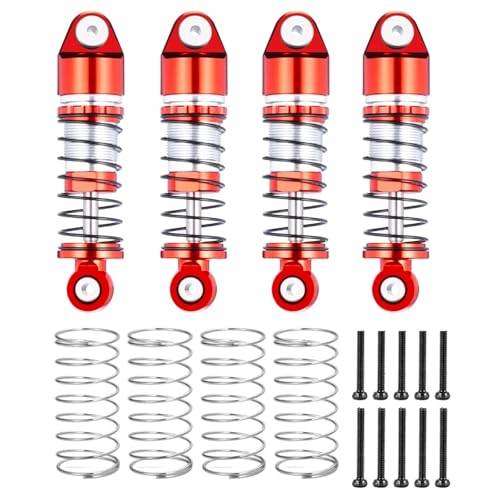 eudaikonrich 33/38/43mm Aluminium Öl Stoßdämpfer Dämpfer for Axial SCX24 1/24 RC Auto(33mm Red) von eudaikonrich