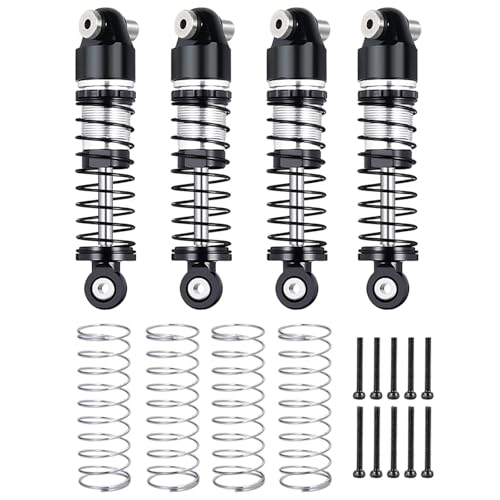eudaikonrich 33/38/43mm Aluminium Öl Stoßdämpfer Dämpfer for Axial SCX24 1/24 RC Auto(38mm Black) von eudaikonrich