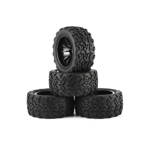 eudaikonrich 4 STÜCKE for HSP LKW-Radreifen D128mm Gummireifenräder In 12mm Sechskantadapter for 1/10 94111 94188 Offroad-RC-Autos(A-10) von eudaikonrich