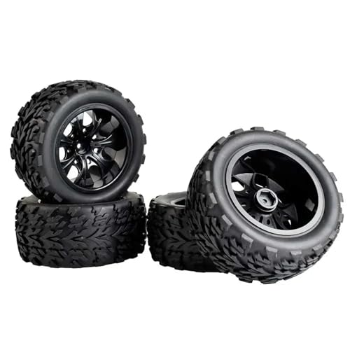 eudaikonrich 4 STÜCKE for HSP LKW-Radreifen D128mm Gummireifenräder In 12mm Sechskantadapter for 1/10 94111 94188 Offroad-RC-Autos(A-7) von eudaikonrich