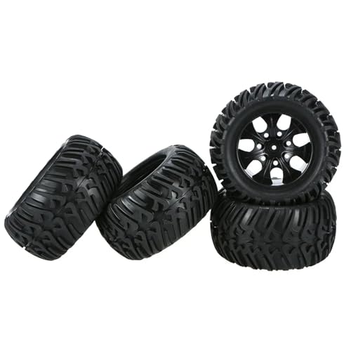 eudaikonrich 4 STÜCKE for HSP LKW-Radreifen D128mm Gummireifenräder In 12mm Sechskantadapter for 1/10 94111 94188 Offroad-RC-Autos(B-7) von eudaikonrich