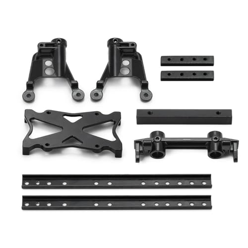 eudaikonrich Metall 6x6 Chassis Schienen Extended Kit mit Shock Towers & Stoßstange Montieren for Axial SCX10 1/10 RC for Crawler Auto Modell Teile von eudaikonrich