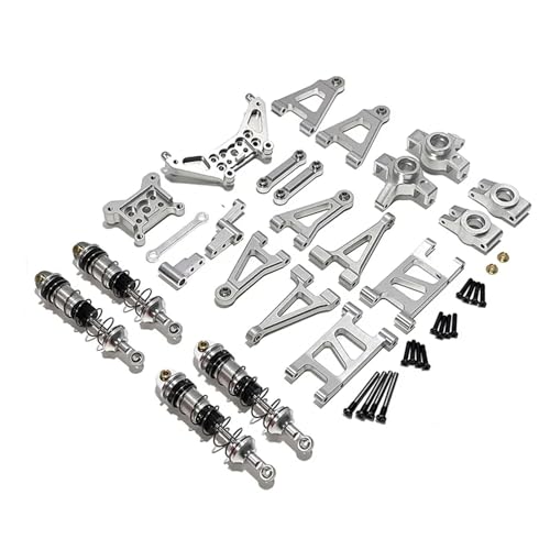 eudaikonrich Metall Schwinge Vorne Supension Arme Lenkung Tasse Lenkung Montage Lenkung Block Upgrade Set for MJX Hyper gehen 1/14 14301 14302(Silver) von eudaikonrich