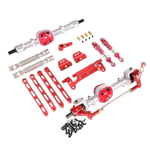 eudaikonrich Verwendet for MN-Modell 1/12 for MN82 LC79 MN78 RC-Autoteile, Metall-Upgrade-Montagesatz for vorne und hinten(SilverandRed) von eudaikonrich