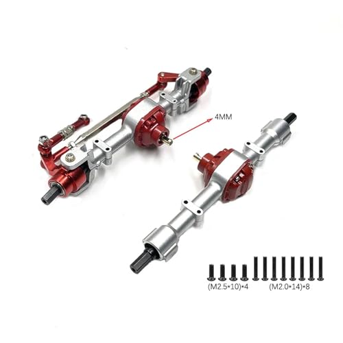 eudaikonrich for MN78 MN82 Metall Vorder- Und Hinterachse Mit 3mm Bis 4mm Welle Hülse 1/12 RC Auto Upgrade Teile zubehör(Silver Suit) von eudaikonrich