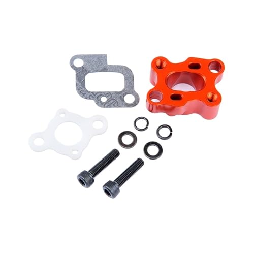 eumenghe CNC-Ansaugkrümmer-Set aus Metall for 23 cc, 26 cc, 29 cc, 30,5 cc, Motorteile for 1/5 for Ro Fun for Ba-ja 5b 5t 5sc(Rood) von eumenghe
