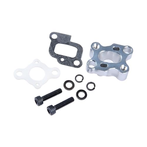 eumenghe CNC-Ansaugkrümmer-Set aus Metall for 23 cc, 26 cc, 29 cc, 30,5 cc, Motorteile for 1/5 for Ro Fun for Ba-ja 5b 5t 5sc(Silver) von eumenghe