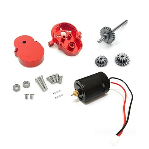 eumenghe Metallgetriebe mit 370-Motor und Stahlgetriebe for WPL D12 D42 1/10 RC-Auto-Upgrade-Teile-Zubehör, Rot eumenghe Metallgetriebe mit 370-Motor und Stahlgetriebe for WPL D12 D42 1/10 RC-Auto-Upgrade-Teile-Zubehör, Rot von eumenghe